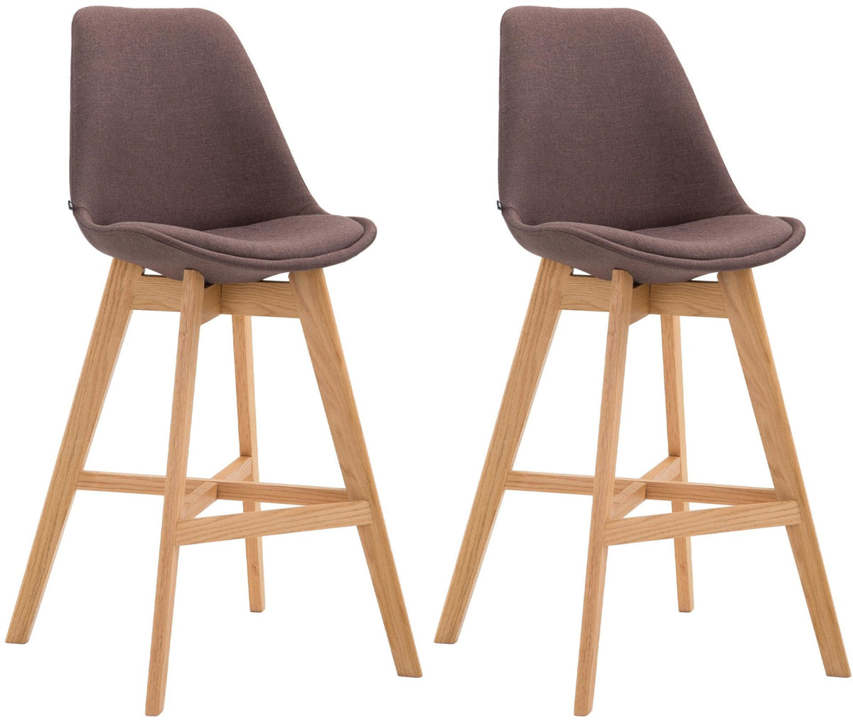 Set van 2 barkrukken Cannes stof bruin,natura braun