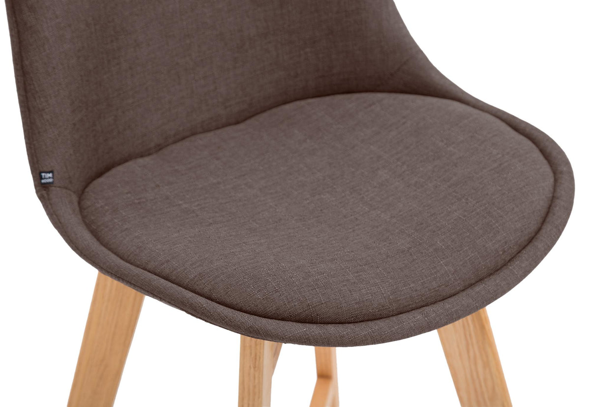 Set van 2 barkrukken Cannes stof bruin,natura braun