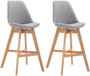 Set van 2 barkrukken Cannes stof grijs,natura grau