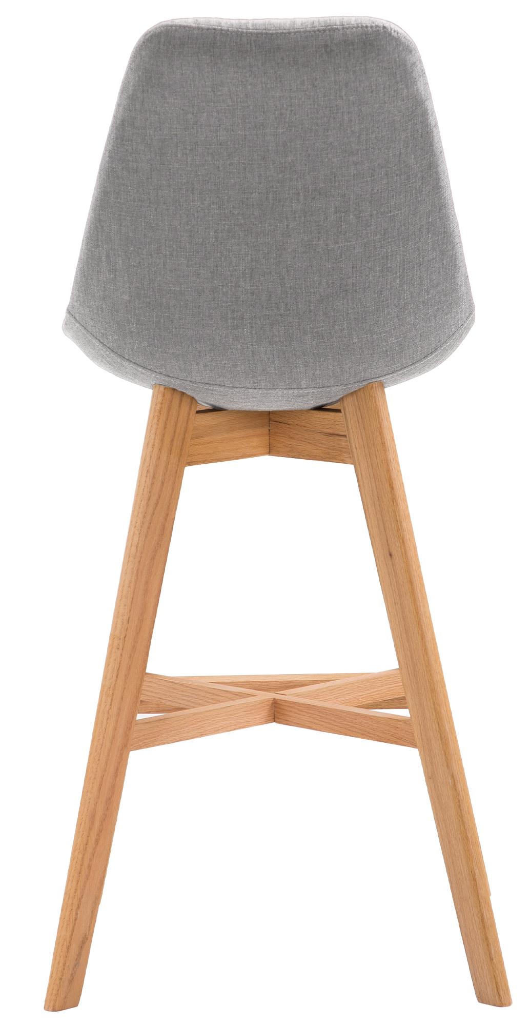 Set van 2 barkrukken Cannes stof grijs,natura grau