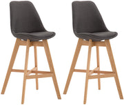 Set van 2 barkrukken Cannes stof donkergrijs,natura dunkelgrau