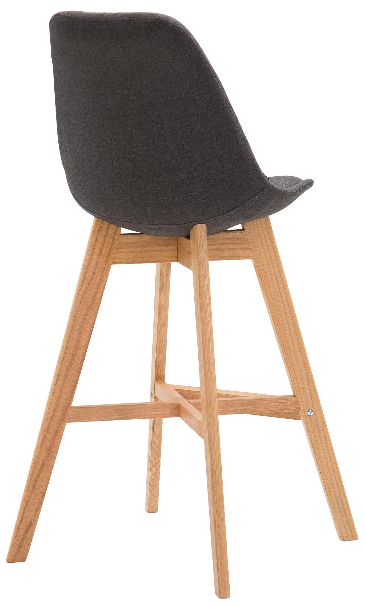 Set van 2 barkrukken Cannes stof donkergrijs,natura dunkelgrau
