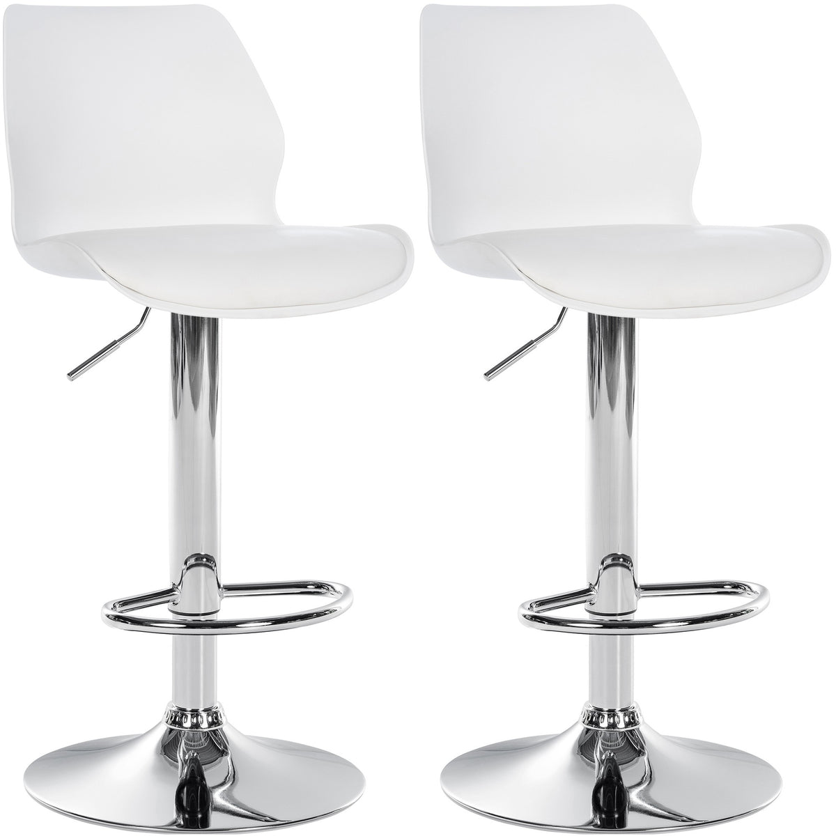 Set van 2 barkrukken Gilbert wit,Kunststof weiß