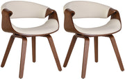 Set van 2 eetkamerstoelen Foley eiken/crème,Kunstleer eiche/creme