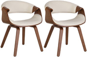 Set van 2 eetkamerstoelen Foley eiken/crème,Stof eiche/creme