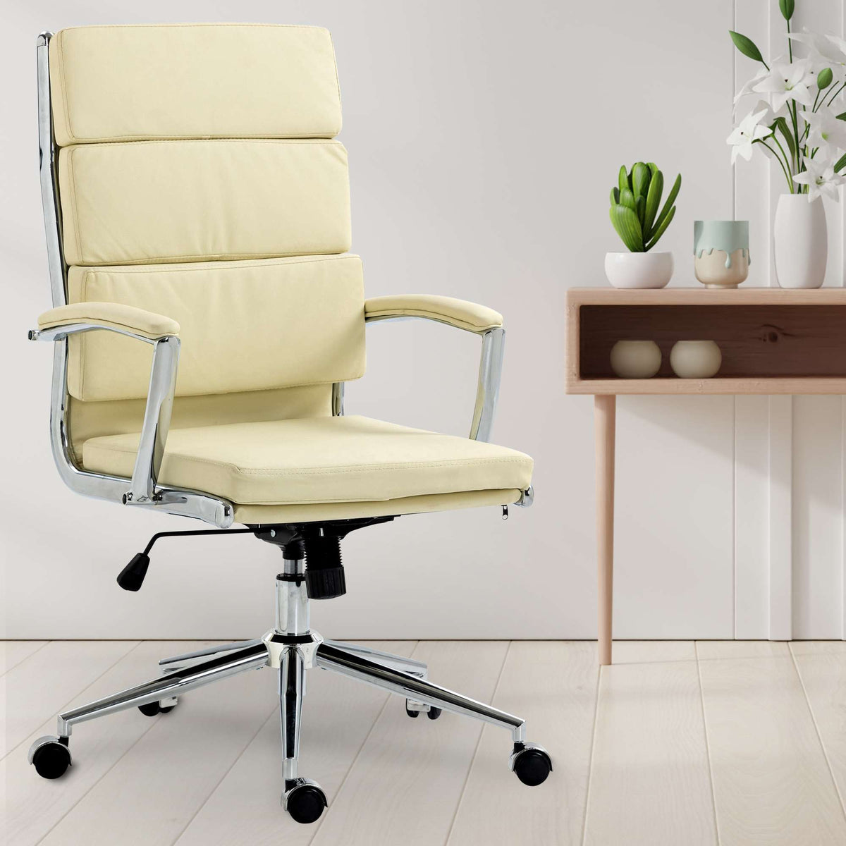 Bureaustoel Cleveland Kunstleer,creme creme