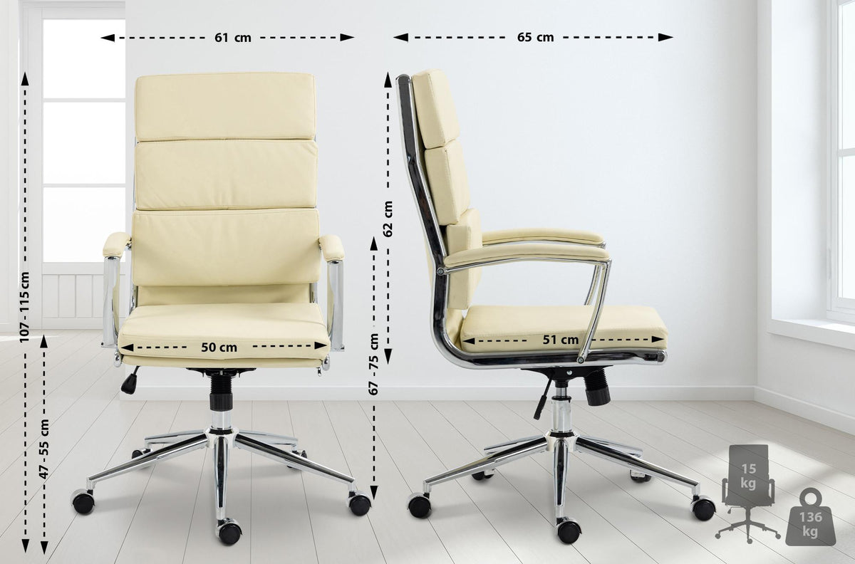 Bureaustoel Cleveland Kunstleer,creme creme
