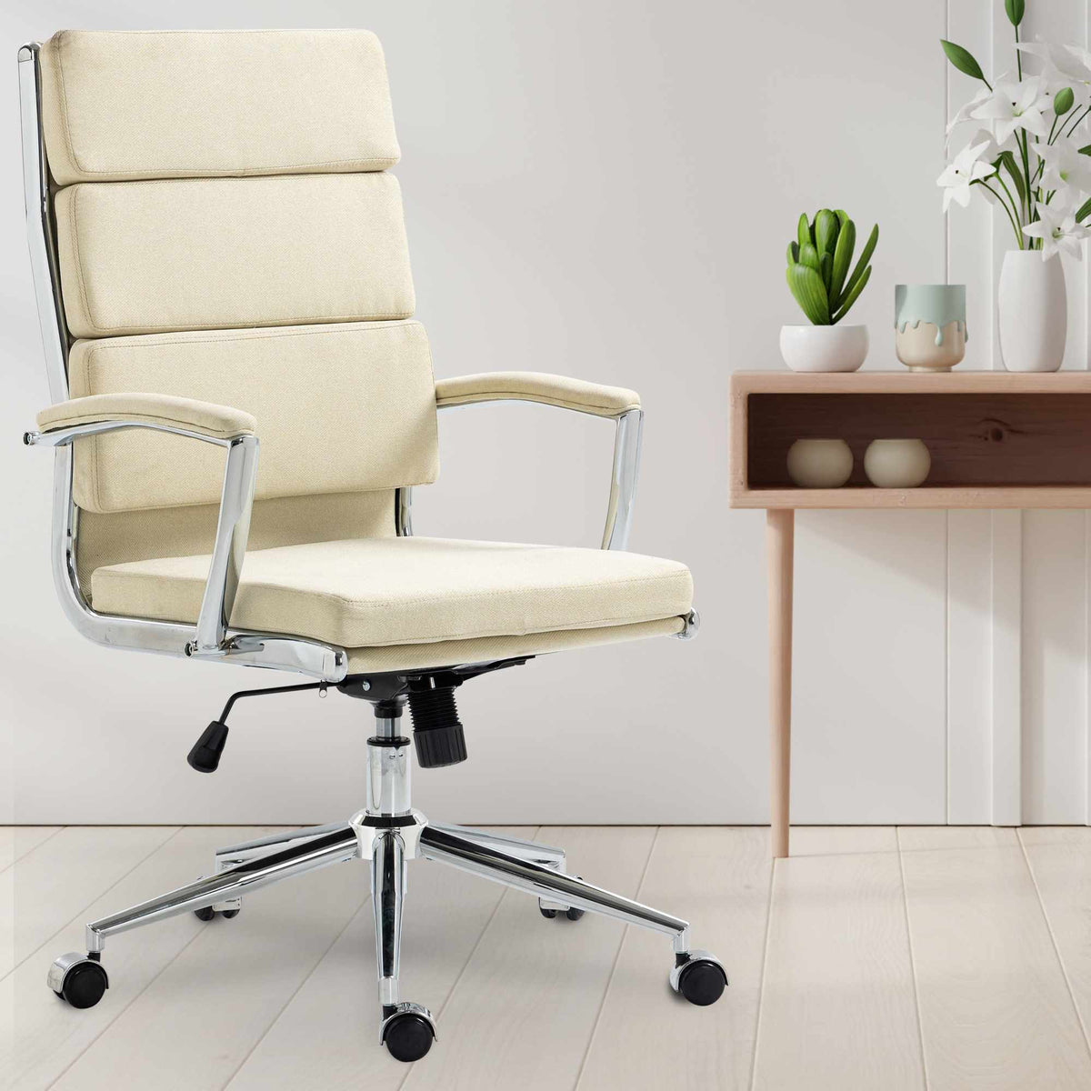 Bureaustoel Cleveland Stof,creme creme