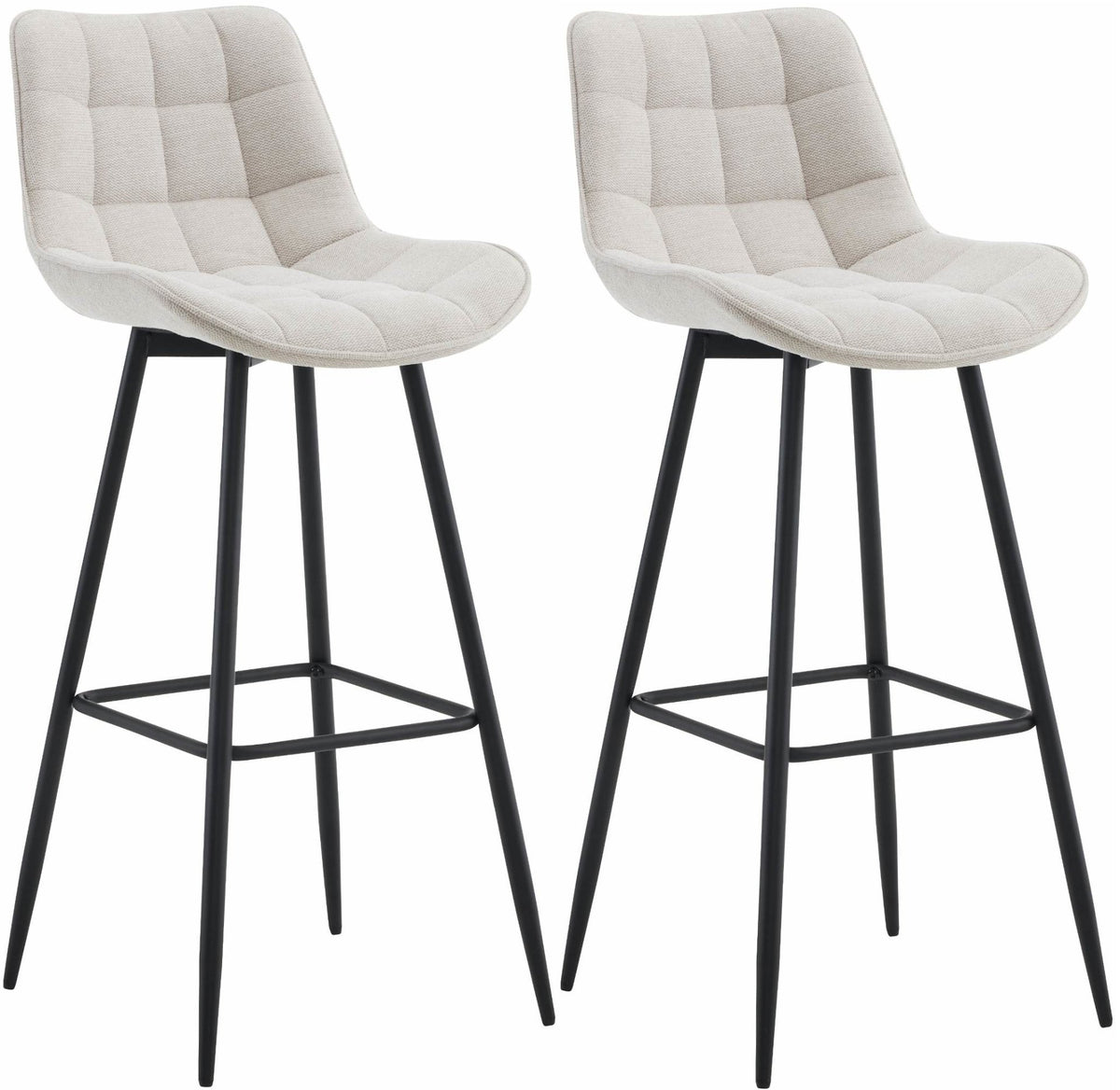 Set van 2 barkrukken Dartford creme,Stof creme
