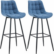 Set van 2 barkrukken Dartford blauw,Stof blau