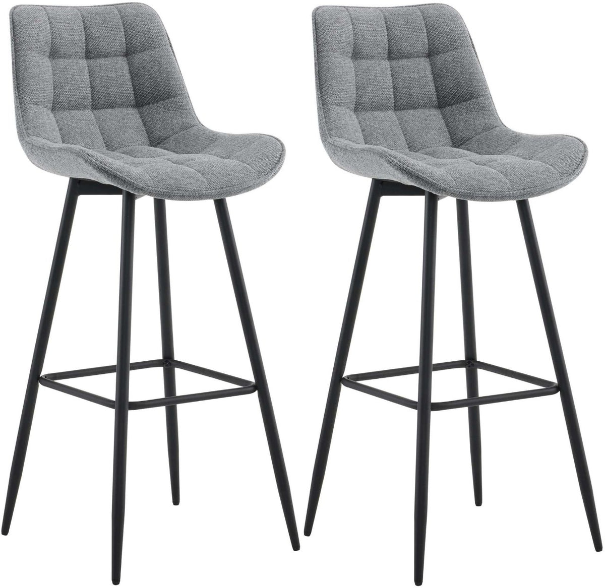 Set van 2 barkrukken Dartford grijs,Stof grau