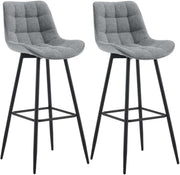 Set van 2 barkrukken Dartford grijs,Stof grau