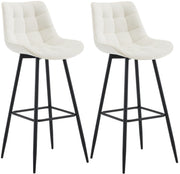 Set van 2 barkrukken Dartford creme,Fluweel creme