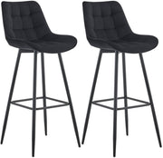 Set van 2 barkrukken Dartford zwart,Fluweel schwarz