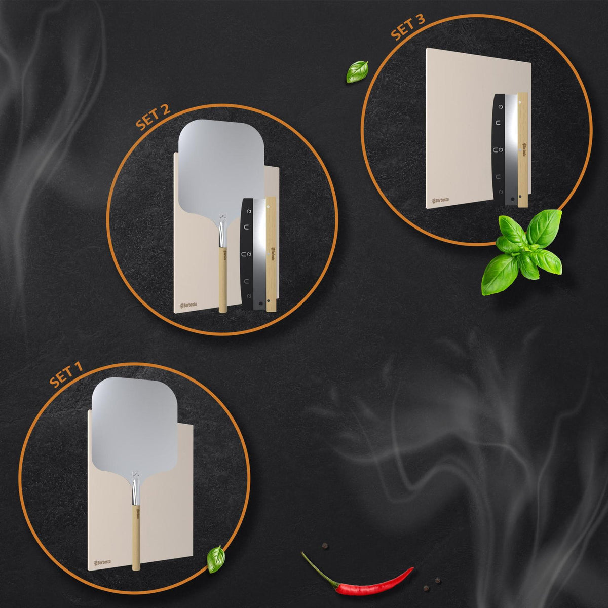 Pizzasteen set Pizzasteen weiß