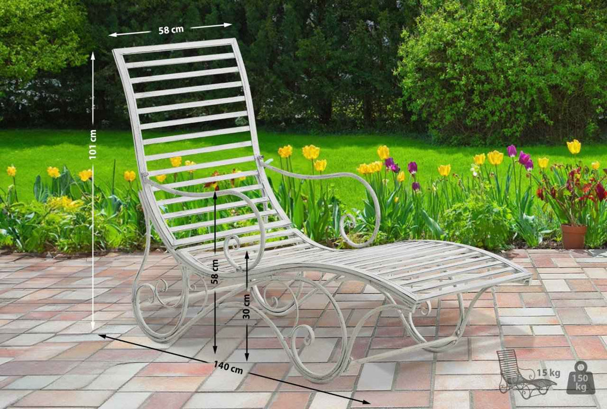 Tuinstoel Amiens antiek/wit antik weiß