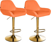 Set van 2 barkrukken Braga goud Kunstleer oranje orange