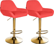 Set van 2 barkrukken Braga goud Kunstleer rood rot