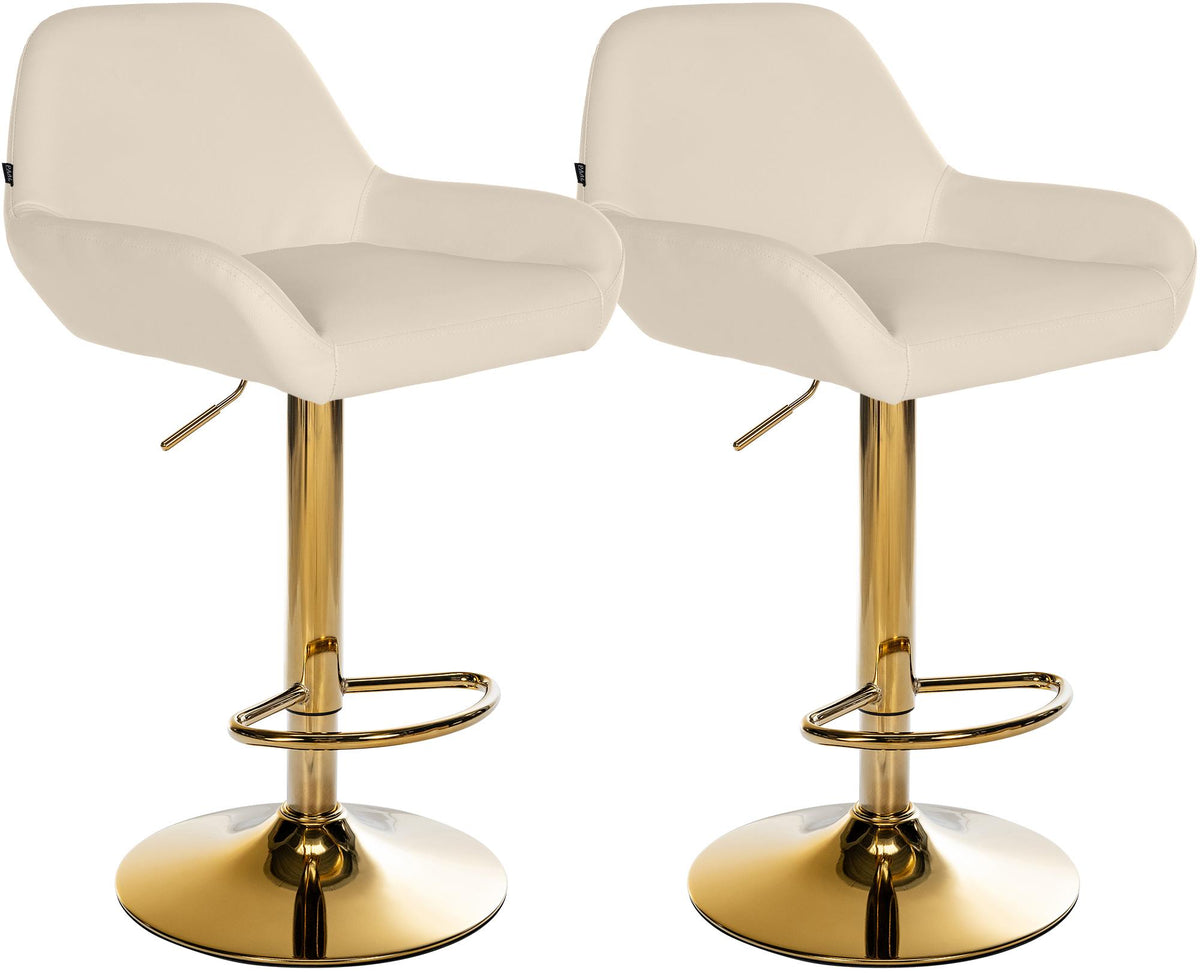 Set van 2 barkrukken Braga goud Kunstleer creme creme