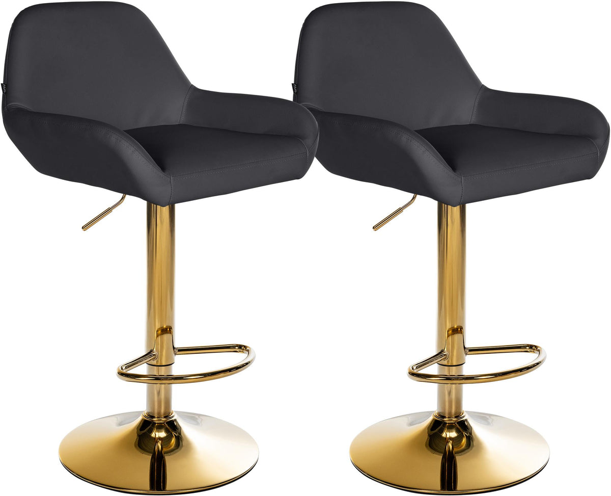 Set van 2 barkrukken Braga goud Kunstleer zwart schwarz