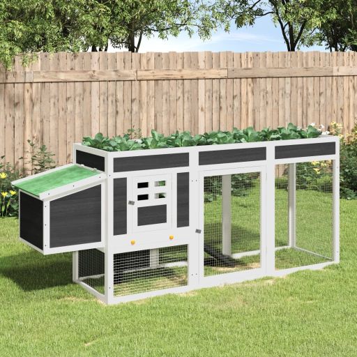 vidaXL Kippenhok 204x50x84 cm massief grenenhout bruin - Aashly