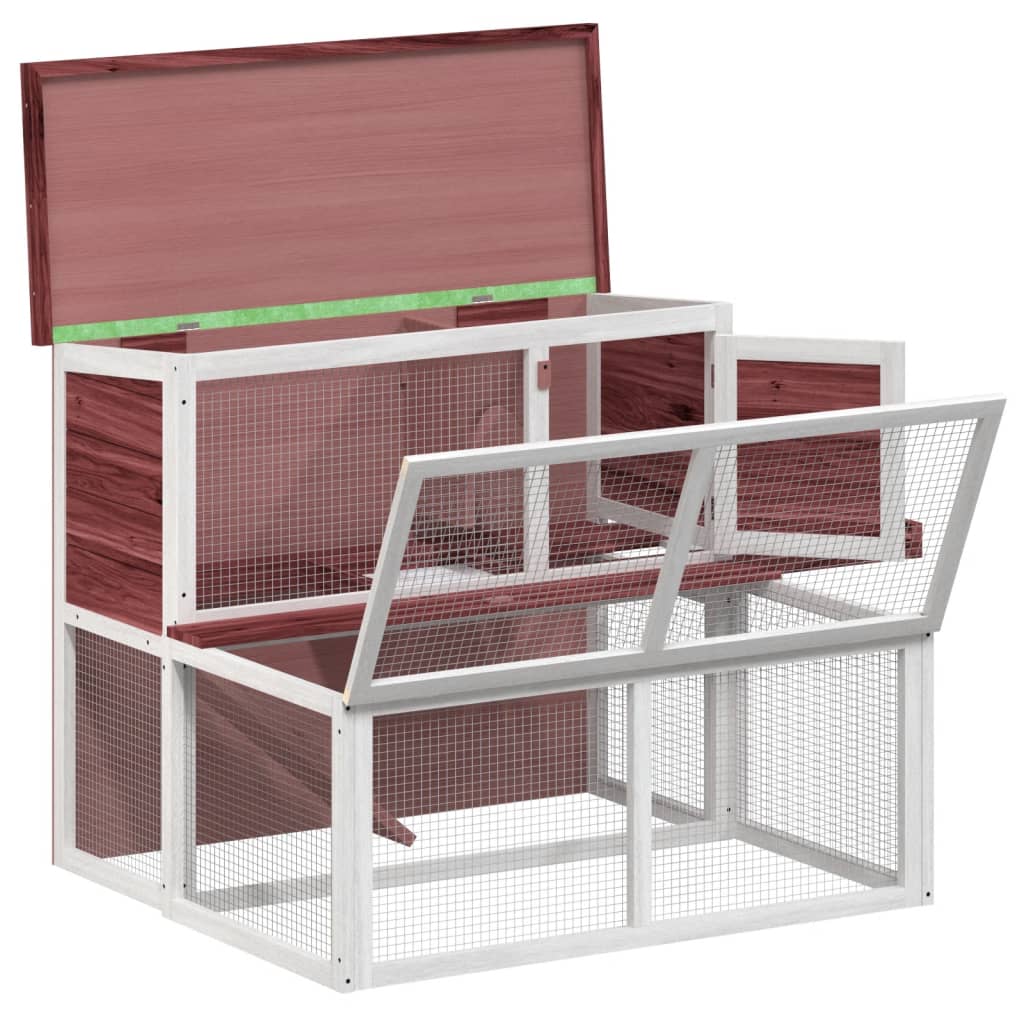 vidaXL Konijnenhok 102x90x84,5 cm massief grenenhout bruin - Aashly