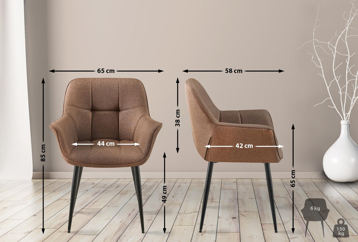 Eetkamerstoel Roseville taupe,Stof taupe