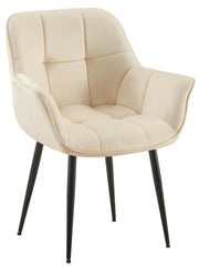 Eetkamerstoel Roseville fluweel creme creme