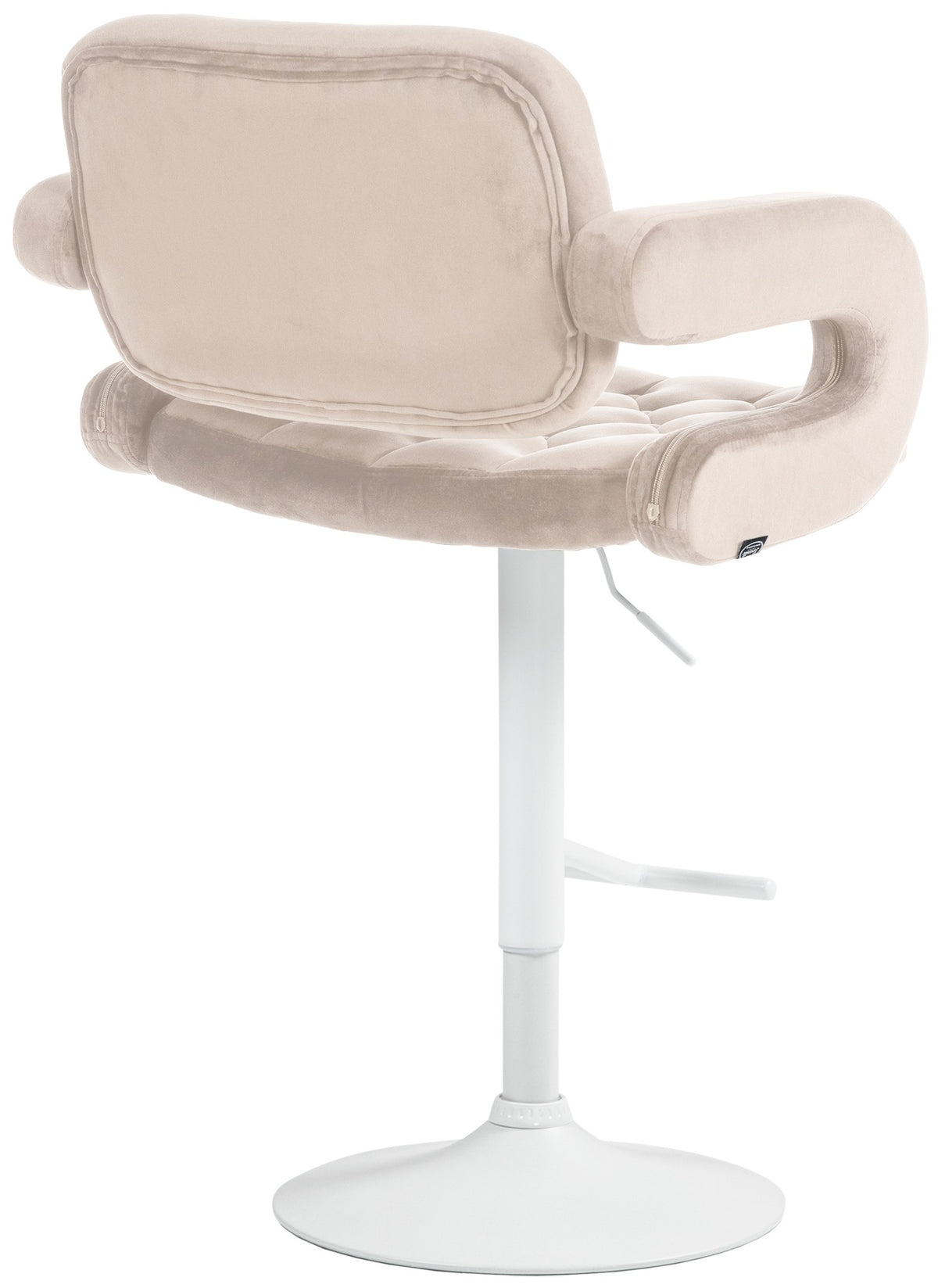Barkruk Dublin fluweel creme,Metaal mat wit creme