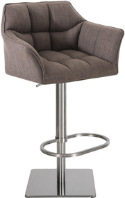 Barhocker Damaso E Stoff grau
