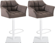 Set van 2 barkrukken Damaso stof wit,grijs grau