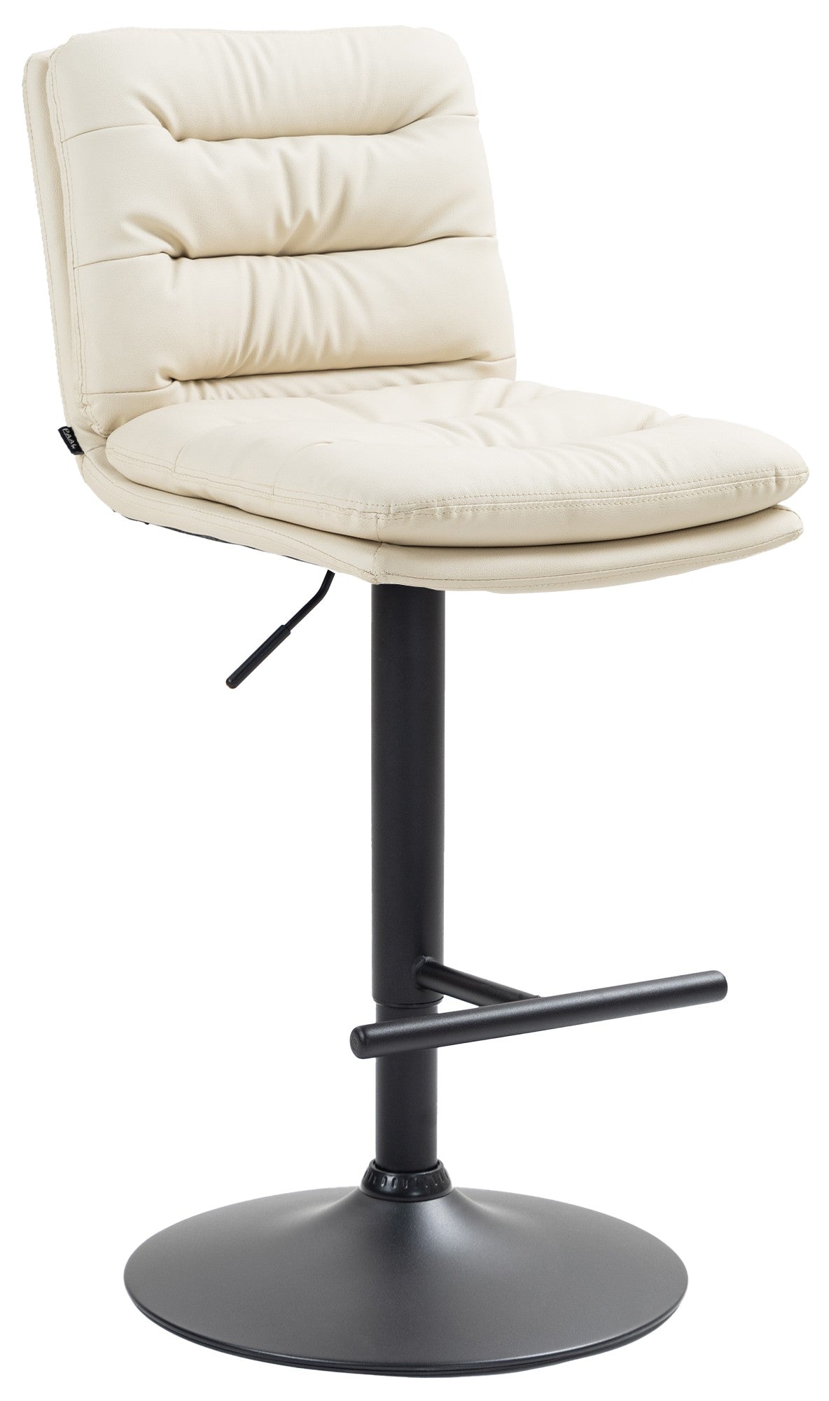 Barkruk Damar kunstleer creme,zwart creme