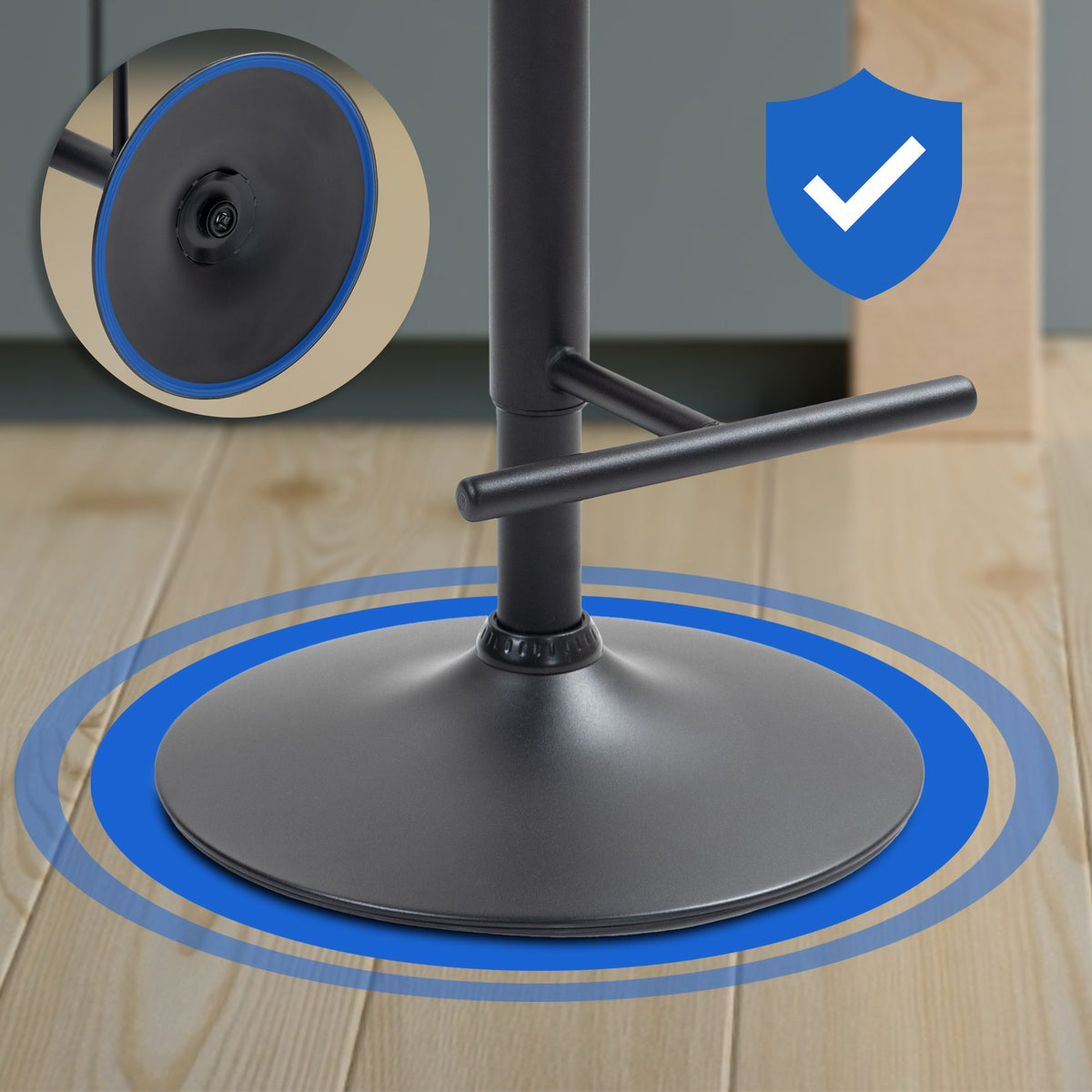 Barkruk Damar Fluweel blauw,zwart blau
