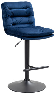 Barkruk Damar Fluweel blauw,zwart blau