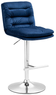 Barkruk Damar Fluweel blauw,chroom blau