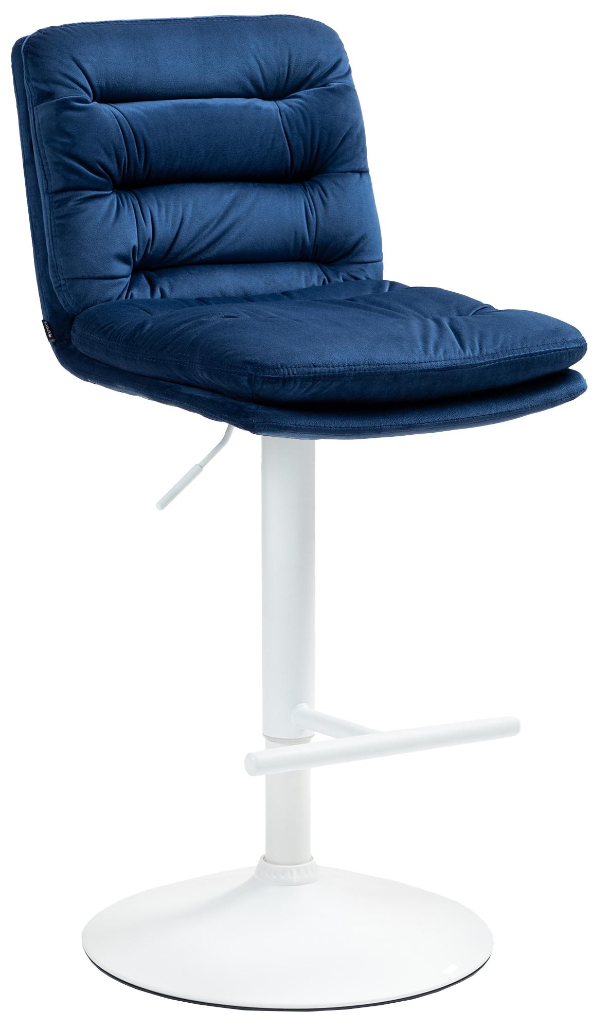 Barkruk Damar Fluweel blauw,wit blau