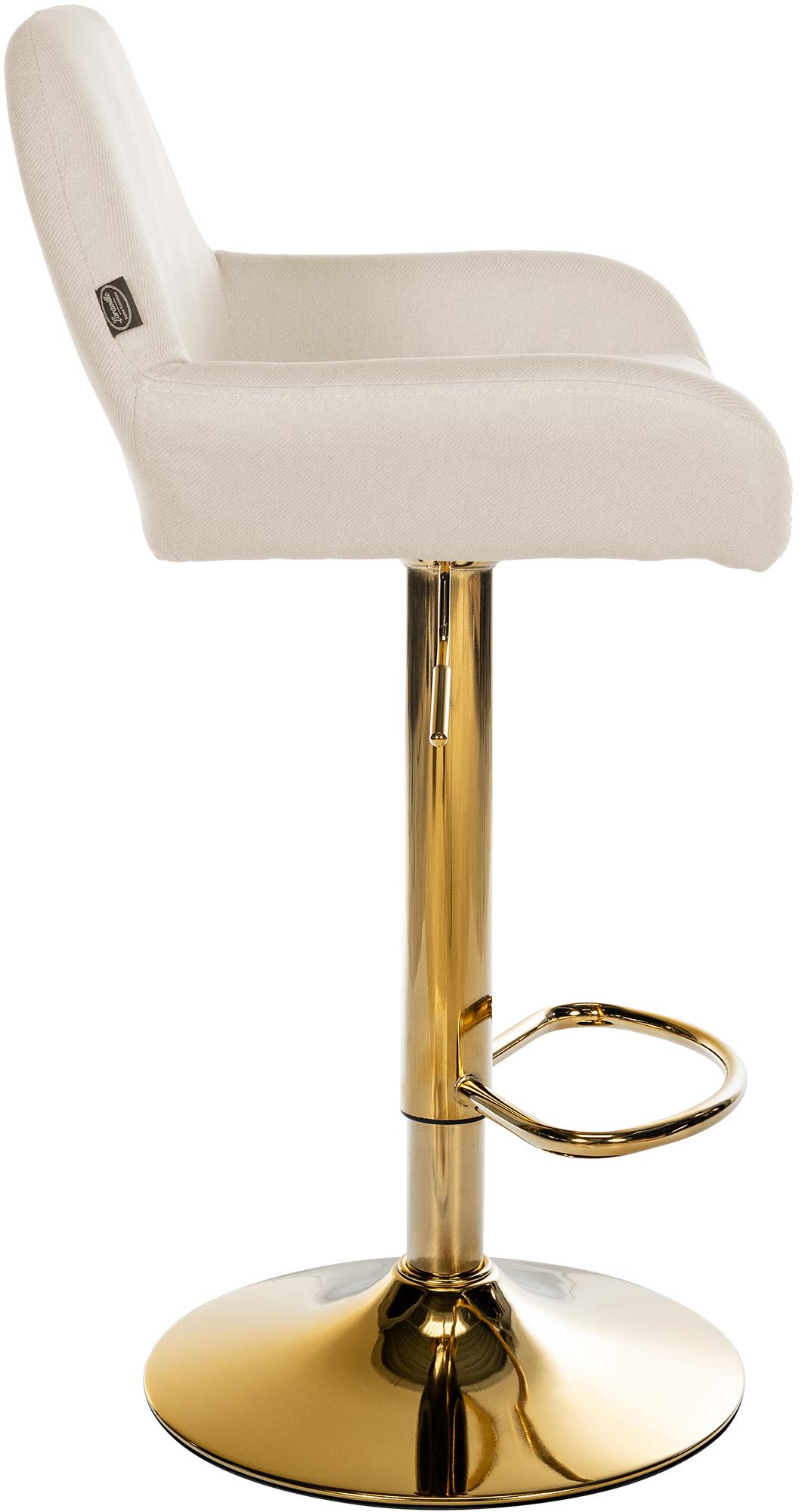 Barkruk Braga Goud stof creme creme