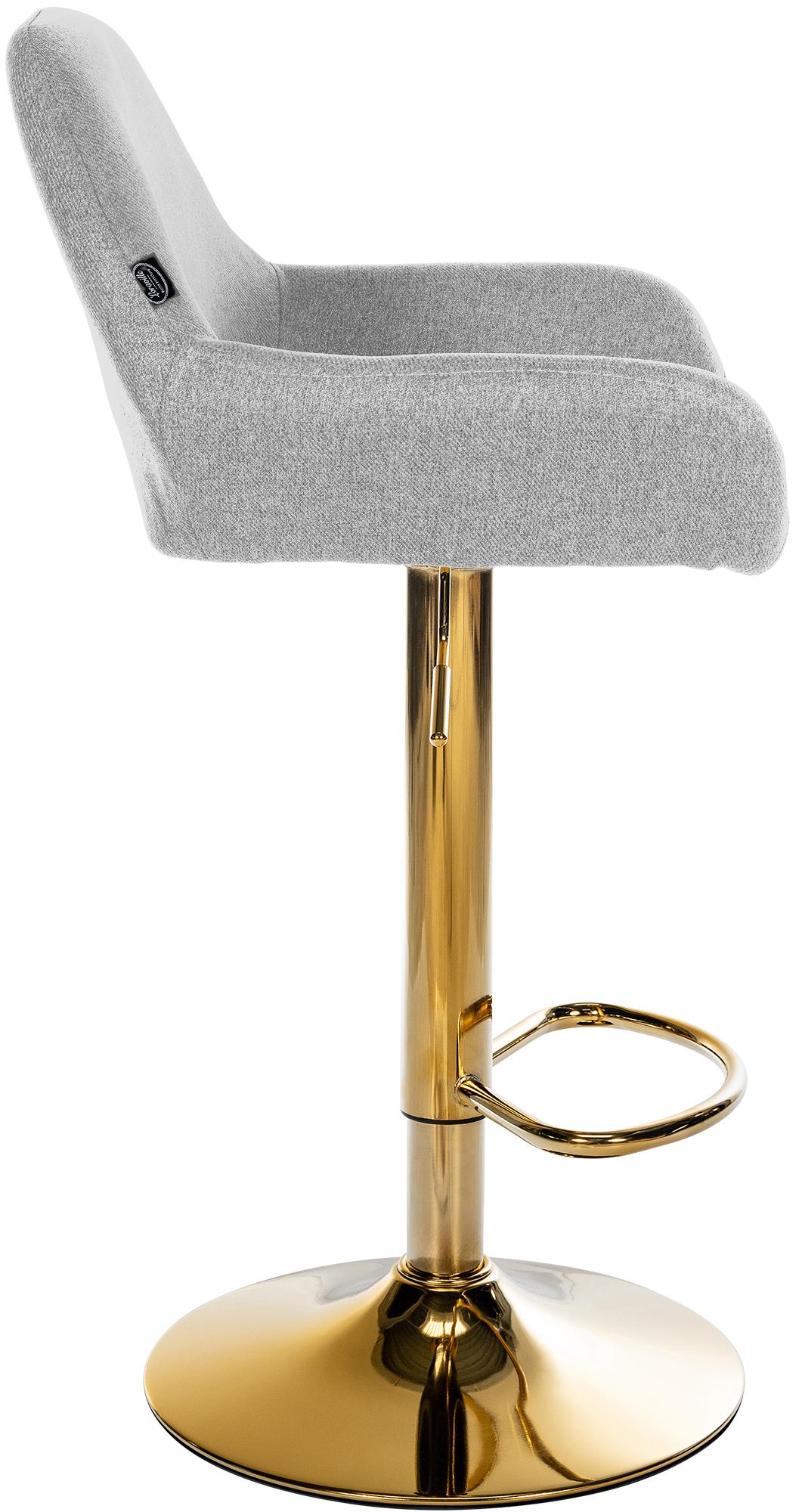 Barkruk Braga Goud stof grijs grau