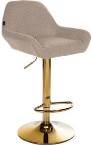 Barkruk Braga Goud stof taupe taupe