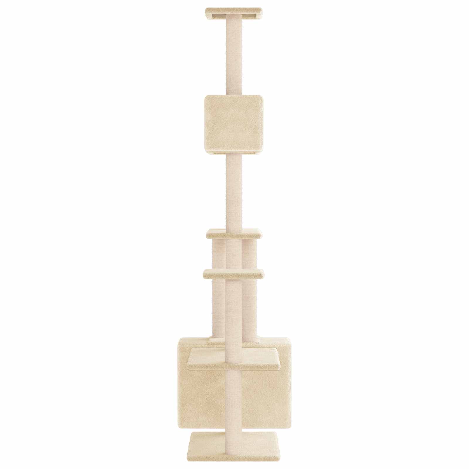 vidaXL Kattenboom met sisal krabpalen Crèmekleurig 177,5 cm