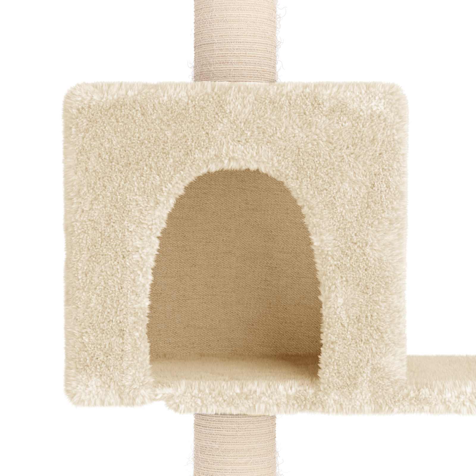 vidaXL Kattenboom met sisal krabpalen Crèmekleurig 177,5 cm