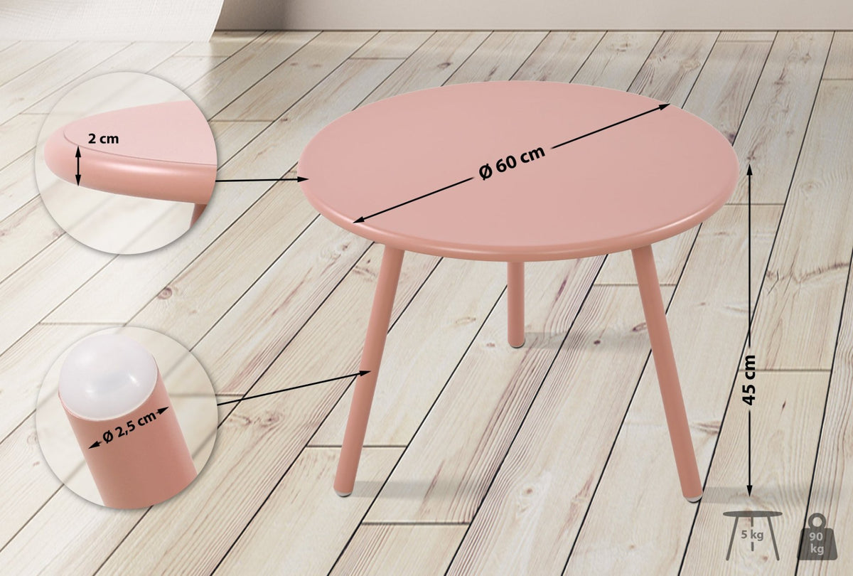 Salontafel Minot buiten roze pink