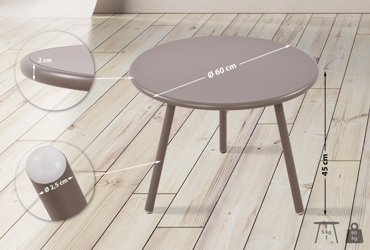 Salontafel Minot buiten taupe taupe