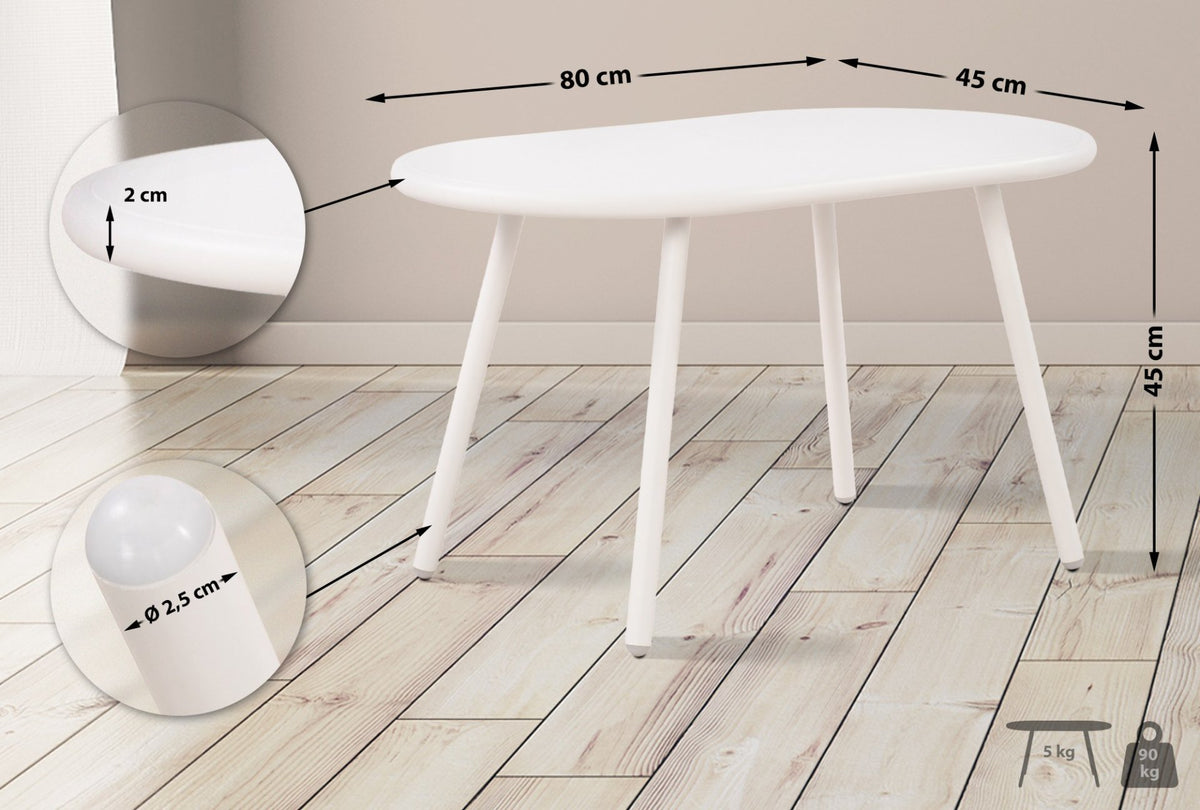 Salontafel Velva wit weiß