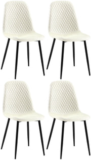 Set van 4 eetkamerstoelen Giverny creme,Stof creme