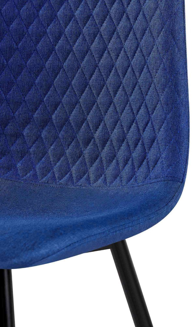 Set van 4 eetkamerstoelen Giverny blauw,Stof blau