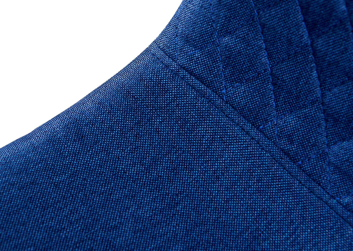 Set van 4 eetkamerstoelen Giverny blauw,Stof blau