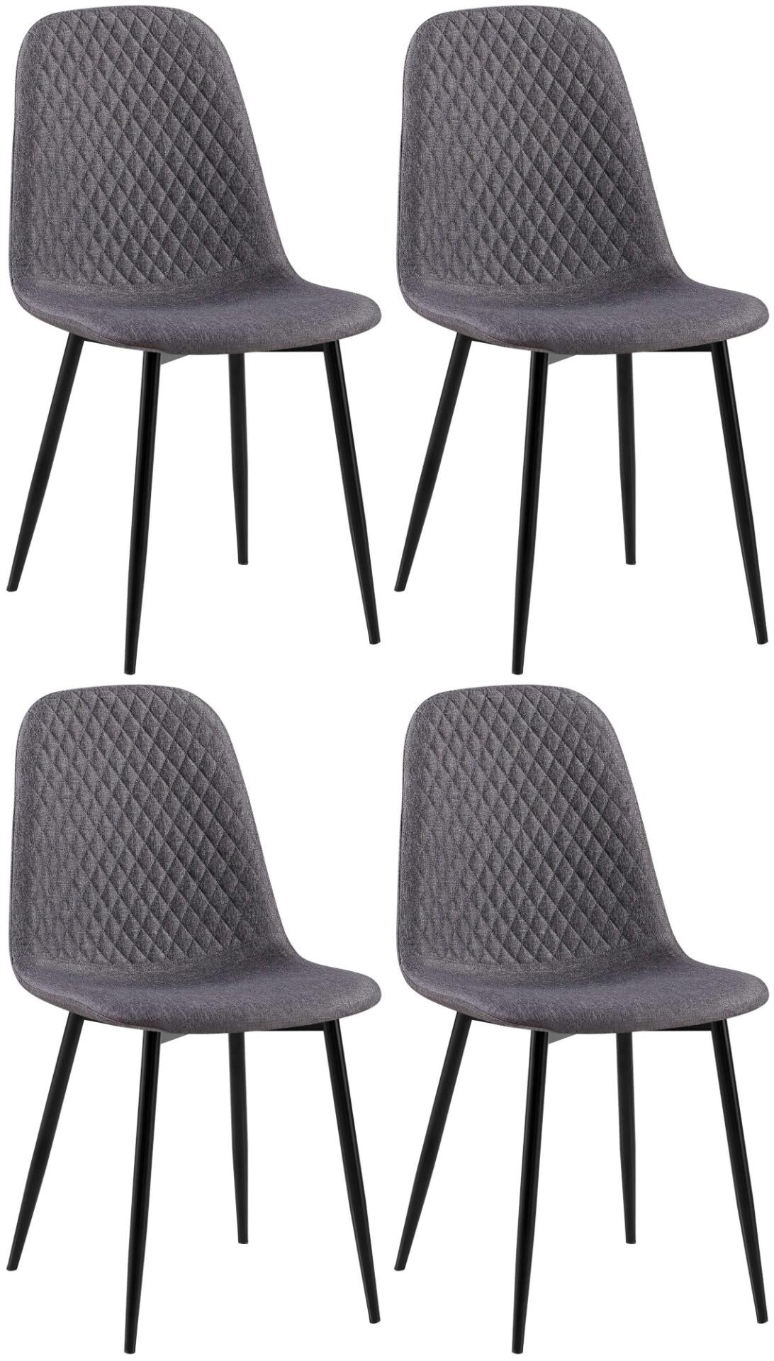Set van 4 eetkamerstoelen Giverny donkergrijs,Stof dunkelgrau