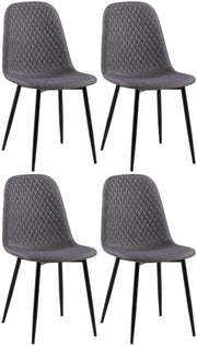 Set van 4 eetkamerstoelen Giverny donkergrijs,Stof dunkelgrau