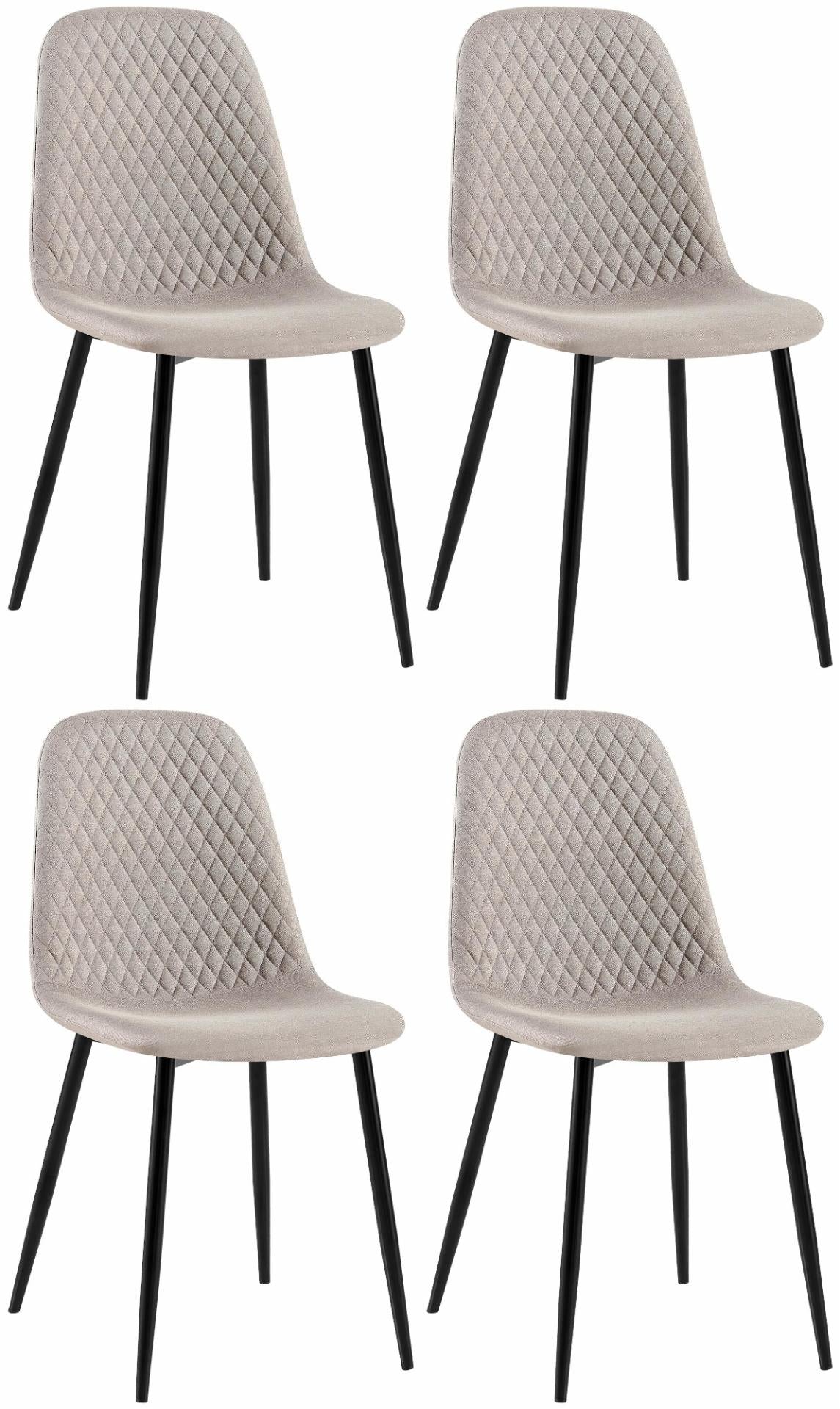 Set van 4 eetkamerstoelen Giverny grijs,Stof grau
